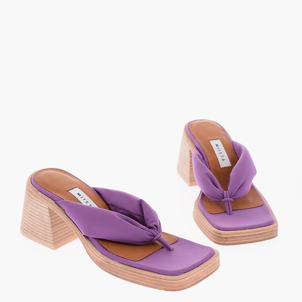 Miista Lavender Block Heel Sandals
